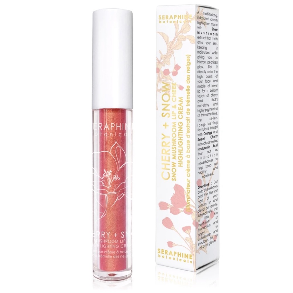 Seraphine Botanicals Cherry + Snow Mushroom Lip & Cheek
Highlighting Cream